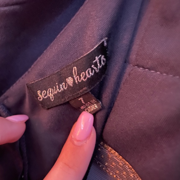 Navy Halter Rhinestone Mini Dress - Picture 5 of 5